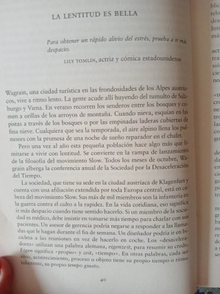 "ELOGIO DE LA  LENTITUD"CARL HONORÉ=3€+regalito