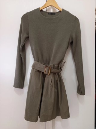 Vestito Zara verde oliva taglia S
