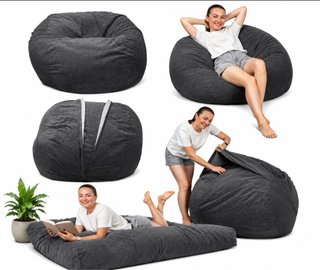 Puff Cama Gigante Bananair Gris