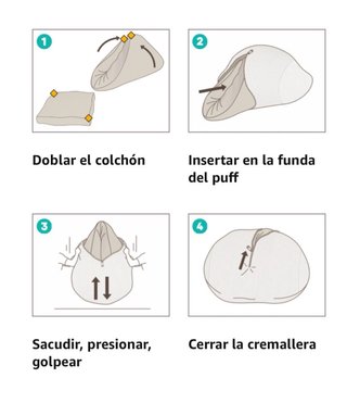 Puff Cama Gigante Bananair Gris