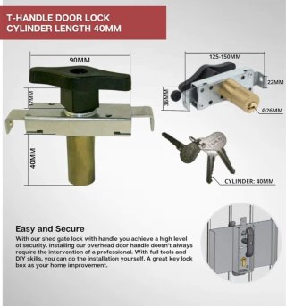 Cerradura de puerta AUMON con 3 llaves