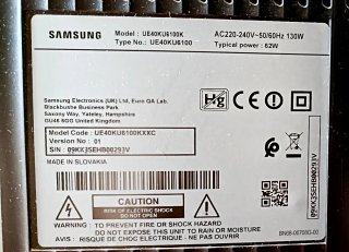 TV Samsung 40 Curva - Pantalla Rota UE40KU6100KXXC