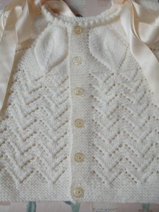 Conjunto jersey y capota tejido a mano 1-3 meses