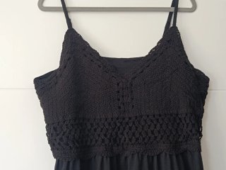 Vestido maxi mujer crochet nido abeja elástico XL