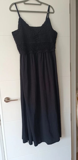Vestido maxi mujer crochet nido abeja elástico XL