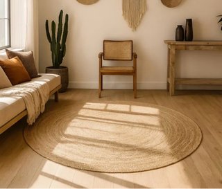 Alfombra Yute Natural Grande Beige