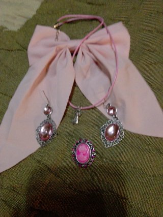 Set di gioielli baturra rosa e argento