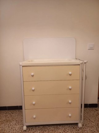 Cambiador bebé blanco con bañera