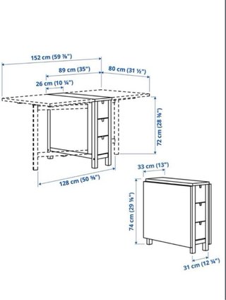 Tavolo in legno ribaltabile con 6 cassetti