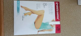 Collant Sesto Senso 8 denari bianchi XL