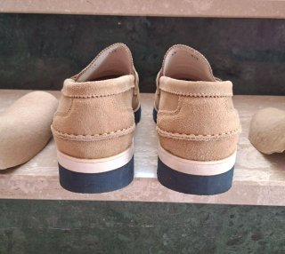 Mocassini uomo scamosciati beige