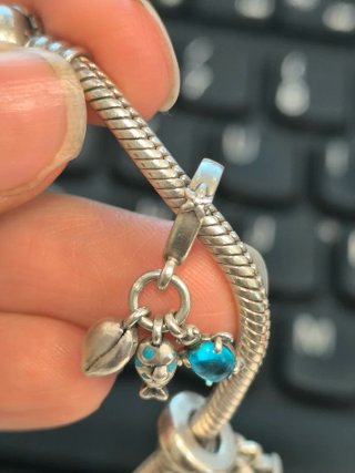 Pandora Charms Hoja, Pez y tortuga Piedra Azul