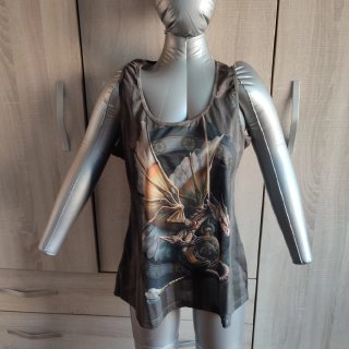 Camiseta Estampada Dragón Steampunk Talla L