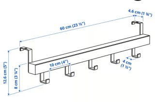 Perchero de pared Ikea TJUSIG blanco y acero