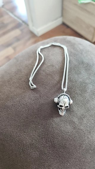 Collar Acero Calavera Hombre