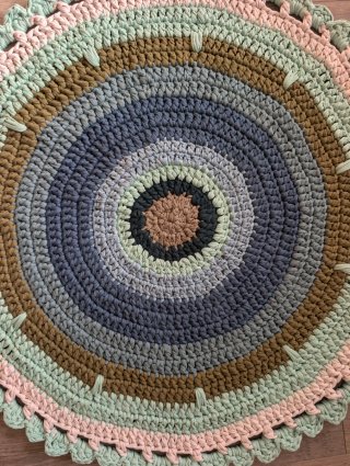 Tappeto all'uncinetto in cotone Trapillo 90cm