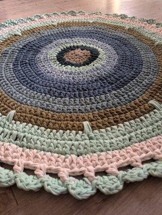 Tappeto all'uncinetto in cotone Trapillo 90cm