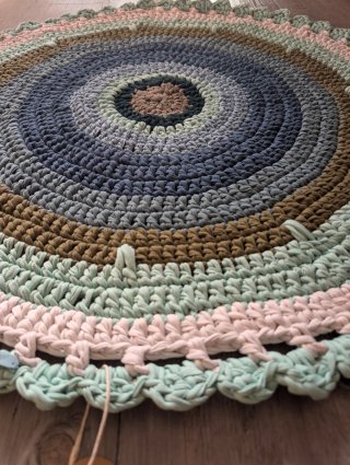 Tappeto all'uncinetto in cotone Trapillo 90cm
