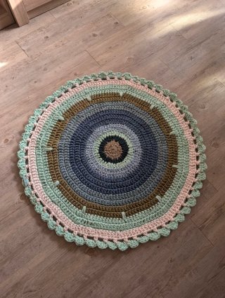Tappeto all'uncinetto in cotone Trapillo 90cm