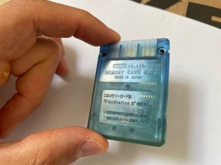 Ps2 Memory Card 8MB Hori Shiny Blue Blu Magic Gate
