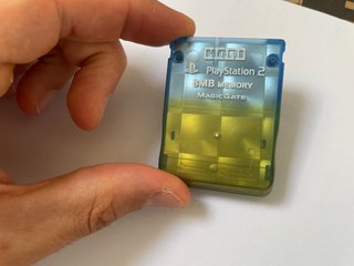 Ps2 Memory Card 8MB Hori Shiny Blue Blu Magic Gate