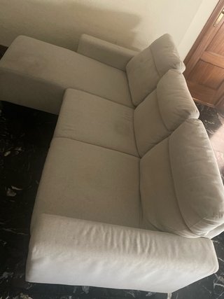Divano Chaise Longue Grigio Chiaro 3 Posti