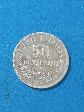 Moneta Regno d'Italia 50 Centesimi Argento