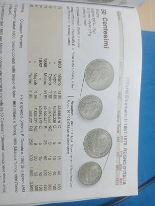 Moneta Regno d'Italia 50 Centesimi Argento