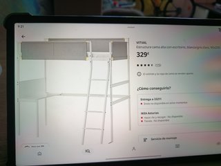 Cama alta IKEA con escritorio
