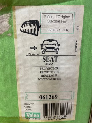 Faro Delantero Derecho Seat Ibiza MK1
