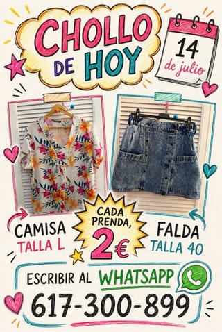 Falda vaquera desgastada