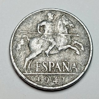 Escasa Variante PLVS en V Moneda 10 Centimos 1941