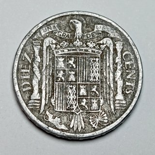 Escasa Variante PLVS en V Moneda 10 Centimos 1941