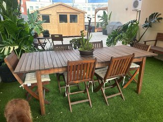 Mesa de exterior de teca