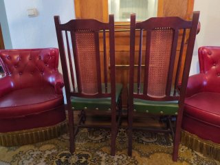2 Sillas Vintage de Piel sintética y Madera