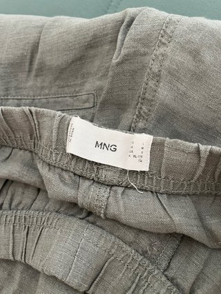 Pantalón largo de lino en color verde oliva mujer