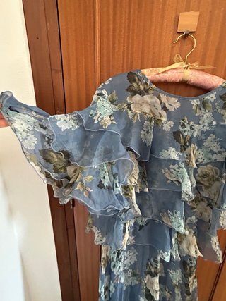 Vestido Largo Dondup Seda Estampado Volantes T40