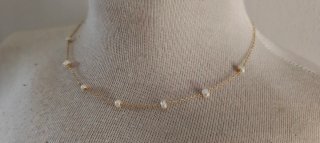 Collar plata dorada con perlas