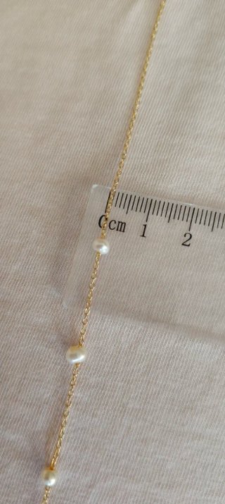 Collar plata dorada con perlas