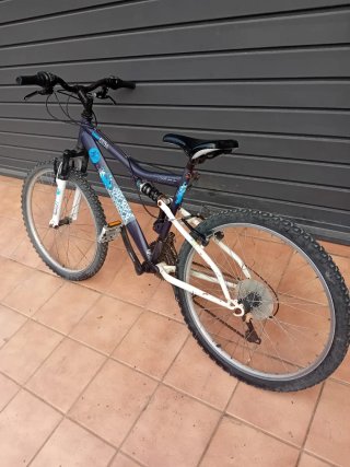 Bicicleta de montaña morada