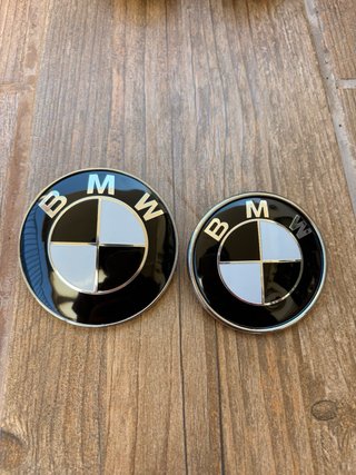 PACK 6 EMBLEMAS BMW BLANCO Y NEGRO - nuevos