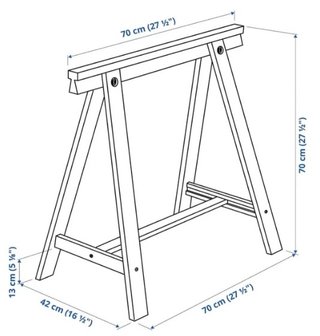 Tablero 150x75 cm + 2 Caballetes IKEA Negro