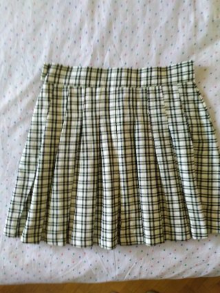 Falda cuadros niña Bershka