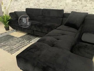 Sofá Rinconera Negro Terciopelo