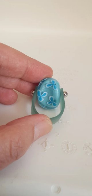 Anello vetro lavorato stile murrina