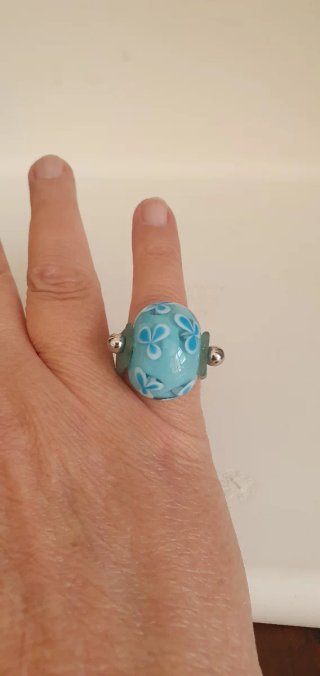 Anello vetro lavorato stile murrina
