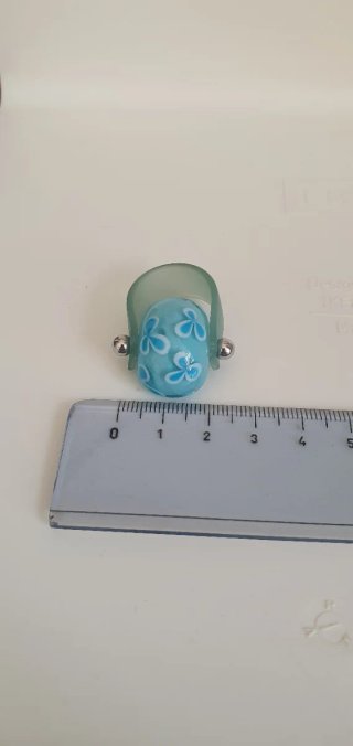 Anello vetro lavorato stile murrina