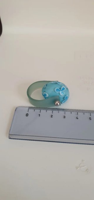 Anello vetro lavorato stile murrina