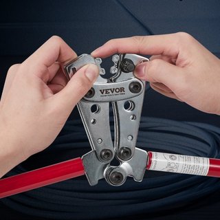Herramienta de Crimpado de Terminales de Cable de Batería, 10-1/0AWG con Cortador de Cable y 48PCS Terminales de Anillo de Cobre, 6 Tamaños de Alambre de Matriz de Crimpado y 100pcs Tubos Termocon...