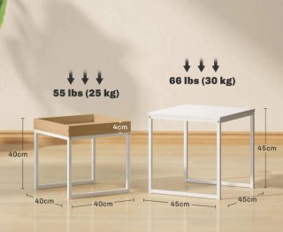 Set di tavolini ausiliari in legno e metallo